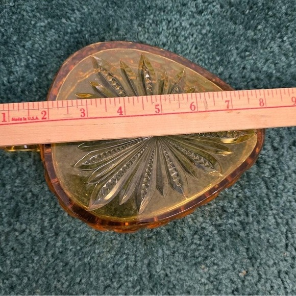 Vintage LE Smith Sun & Moon Golden Amber Candy Dish Rare Shape 8x5.5" Multi-Use - Picture 5 of 5